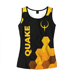 Майка-безрукавка женская Quake - gold gradient вертикально, цвет: 3D-черный