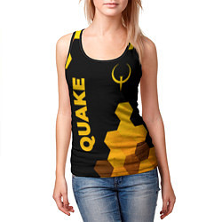 Майка-безрукавка женская Quake - gold gradient вертикально, цвет: 3D-черный — фото 2