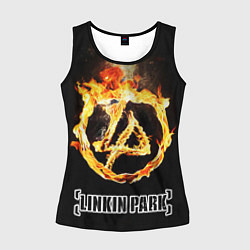 Майка-безрукавка женская Linkin Park - fire logo, цвет: 3D-черный