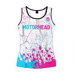 Майка-безрукавка женская Motorhead neon gradient style посередине, цвет: 3D-черный