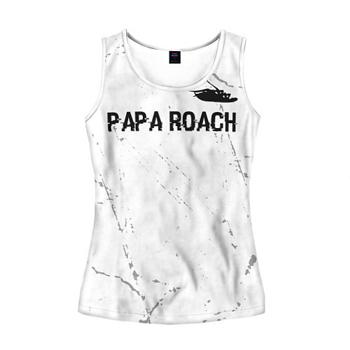 Женская майка без рукавов Papa Roach glitch на светлом фоне посередине / 3D-Белый – фото 1