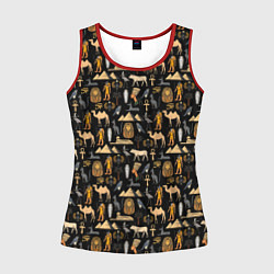 Майка-безрукавка женская Древний Египет - паттерн, цвет: 3D-красный