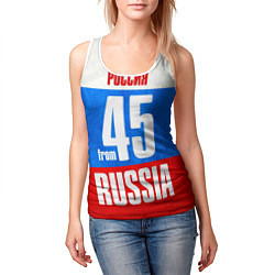 Майка-безрукавка женская Russia: from 45, цвет: 3D-белый — фото 2