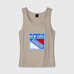 Майка женская хлопок New York Rangers, цвет: миндальный