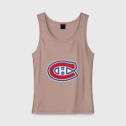 Майка женская хлопок Montreal Canadiens, цвет: пыльно-розовый