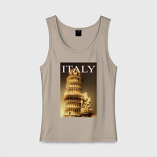 Женская майка Leaning tower of Pisa / Миндальный – фото 1