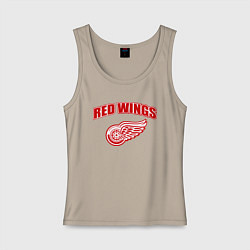 Майка женская хлопок Detroit Red Wings, цвет: миндальный