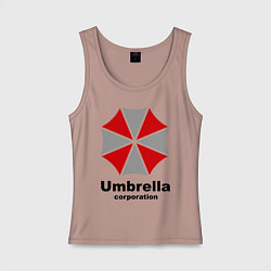 Майка женская хлопок Umbrella corporation, цвет: пыльно-розовый