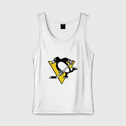 Майка женская хлопок Pittsburgh Penguins, цвет: белый
