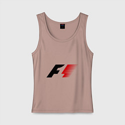 Майка женская хлопок Formula 1, цвет: пыльно-розовый