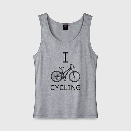 Женская майка I love cycling / Меланж – фото 1