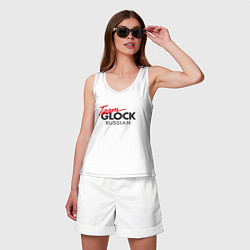 Майка женская хлопок Team Glock, цвет: белый — фото 2