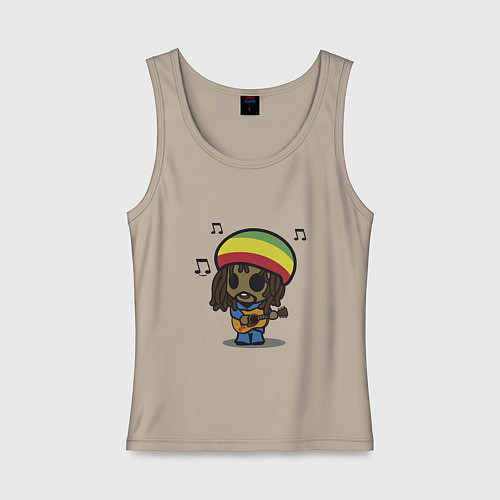 Женская майка Маленький Боб Марли / Миндальный – фото 1