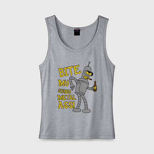 Женская майка Bite my shunny metal ass / Меланж – фото 1