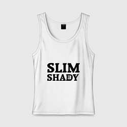 Майка женская хлопок Slim Shady: Big E, цвет: белый