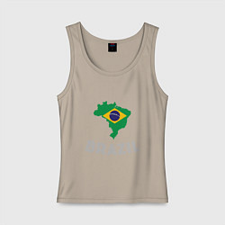 Майка женская хлопок Brazil Country, цвет: миндальный
