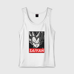 Майка женская хлопок SAIYAN OBEY, цвет: белый