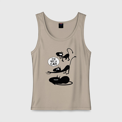 Женская майка I'm not a CAT! / Миндальный – фото 1