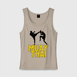 Майка женская хлопок Muay Thai, цвет: миндальный