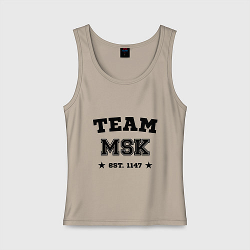 Женская майка Team MSK est. 1147 / Миндальный – фото 1