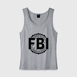 Майка женская хлопок FBI Agency, цвет: меланж