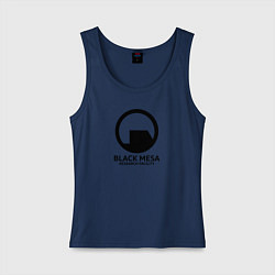 Майка женская хлопок Black Mesa: Research Facility, цвет: тёмно-синий