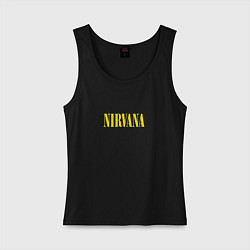 Майка женская хлопок Nirvana Нирвана Логотип, цвет: черный