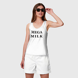 Майка женская хлопок Billie Eilish: Mega Milk, цвет: белый — фото 2