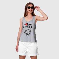 Майка женская хлопок Poker Stars, цвет: меланж — фото 2