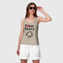 Майка женская хлопок Poker Stars, цвет: миндальный — фото 2
