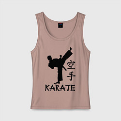 Майка женская хлопок Karate craftsmanship, цвет: пыльно-розовый