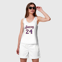 Майка женская хлопок Lakers 24, цвет: белый — фото 2