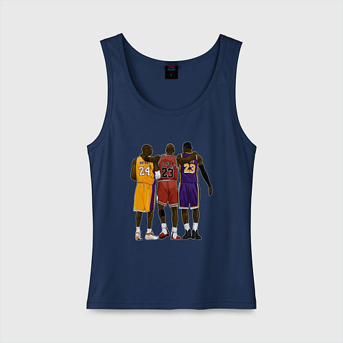 Женская майка Kobe, Michael, LeBron / Тёмно-синий – фото 1
