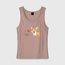 Женская майка I LOVE CORGI