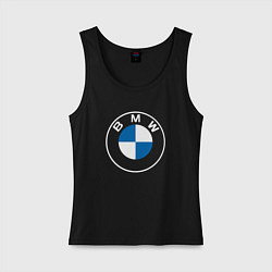 Майка женская хлопок BMW LOGO 2020, цвет: черный