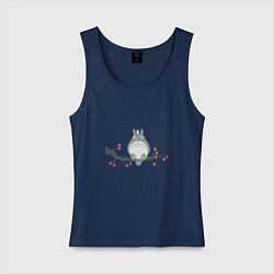 Майка женская хлопок Тоторо, цвет: тёмно-синий