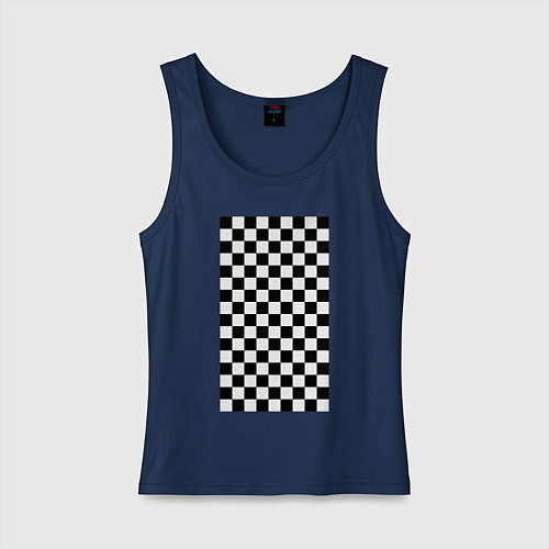 Женская майка Шахматный пол / Тёмно-синий – фото 1