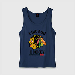 Майка женская хлопок CHICAGO BLACKHAWKS NHL, цвет: тёмно-синий
