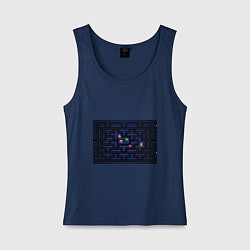 Майка женская хлопок Pacman, цвет: тёмно-синий