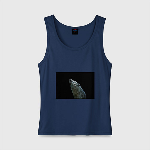 Женская майка Воющий волк / Тёмно-синий – фото 1