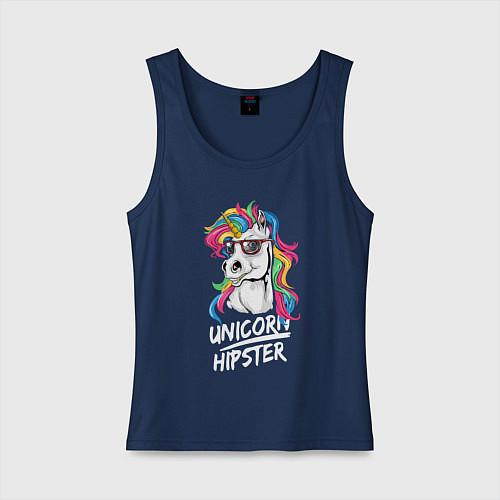 Женская майка Unicorn hipster / Тёмно-синий – фото 1