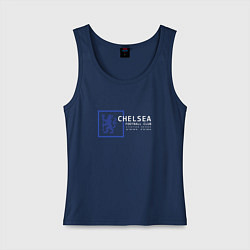 Майка женская хлопок FC Chelsea Stamford Bridge 202122, цвет: тёмно-синий