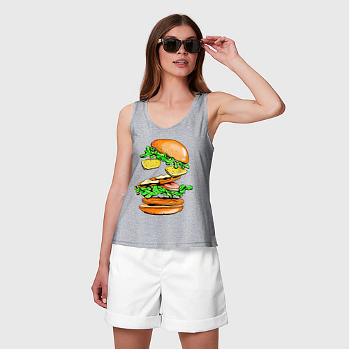 Женская майка King Burger / Меланж – фото 3