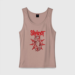 Майка женская хлопок Slipknot Slip Goats Art, цвет: пыльно-розовый