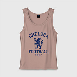 Майка женская хлопок Chelsea FC: Lion, цвет: пыльно-розовый