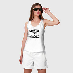 Майка женская хлопок All you need is rock, цвет: белый — фото 2