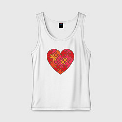 Женская майка Аутизм Пазл из сердца