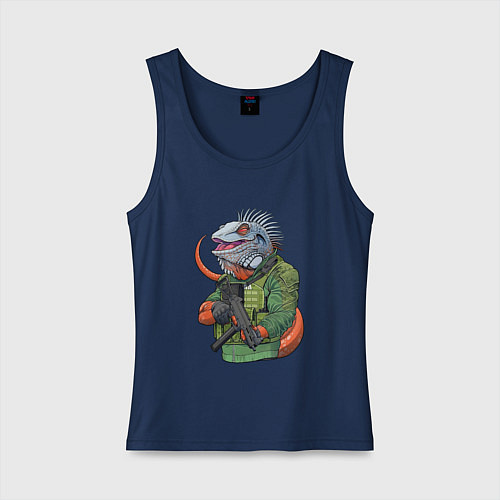 Женская майка Опасная игуана / Тёмно-синий – фото 1