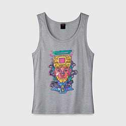 Майка женская хлопок Кибер панк, цвет: меланж