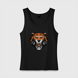 Майка женская хлопок Tiger Roar, цвет: черный
